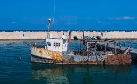 Rusty fishing boat Stock Photos
