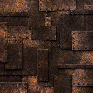 Rusty fix wall. grunge metal background. Stock Illustration