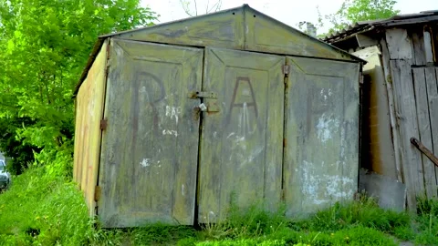 Rusty garage Stock Footage 131398560