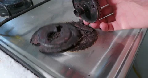 Rusty gas burner. Close up. Stock Footage 220531791