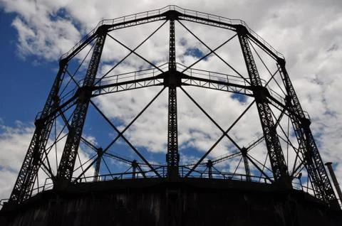 Rusty gasholder Stock-Fotos