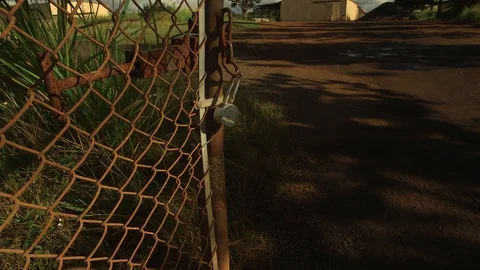 Rusty Gate Unlocked Stock Footage 104925979