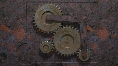 Rusty gear Video stock 8679718