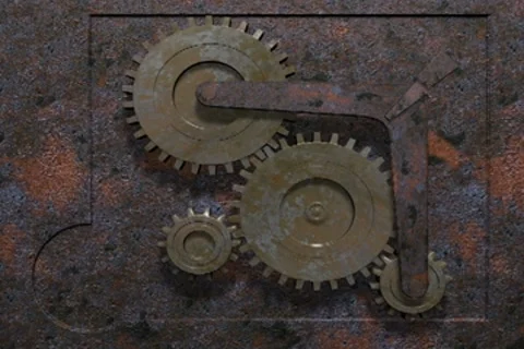 Rusty gear Video stock 8679825