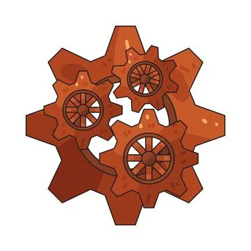 Rusty Gear illustration Stock Illustration