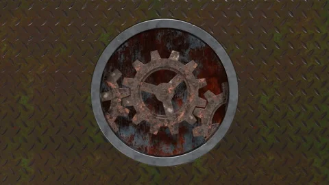 Rusty gears. 3D animation with 4K resolution. Stock Footage 131172896