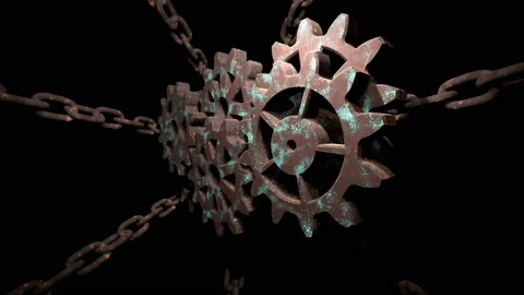 Rusty gears Stock Footage 158916818