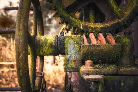 Rusty gears from a valve Stock Photos