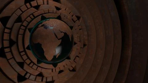 Rusty Globe Machine Stock Illustration