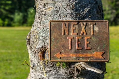 Rusty Golf Tee Sign 写真素材