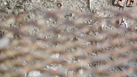 Rusty grating, half, transparent, devastation Video stock 57324227