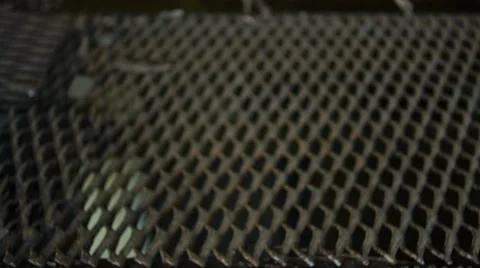 Rusty grating, half, transparent, devastation Video stock 57324251