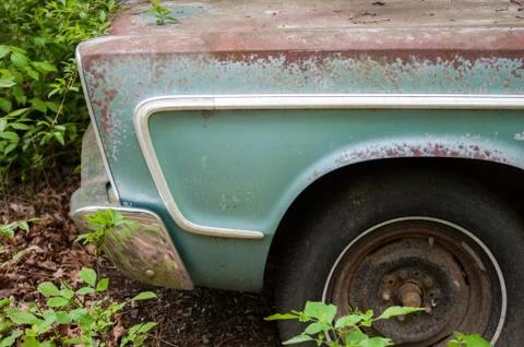 Rusty green car Stock Photos
