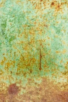 Rusty Green Painted Iron Surface for Backgrounds Stock Photos