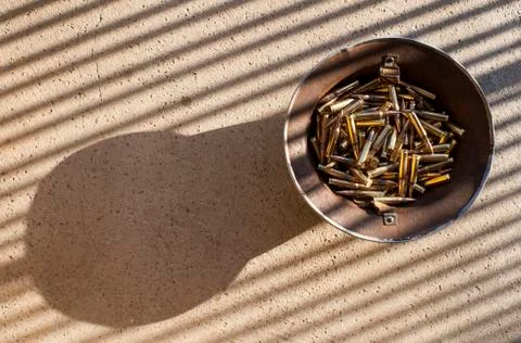 Rusty helmet bullets abstract Stock Photos