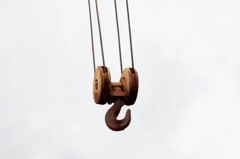 Rusty hook of a crane Stock Photos