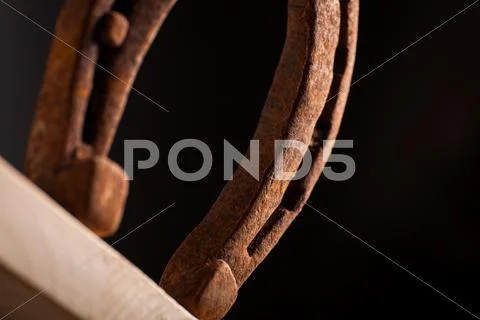 Rusty horse shoe Stock Photos