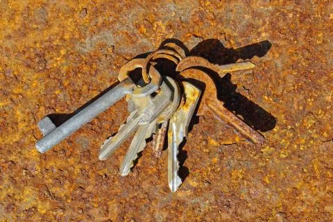 Rusty house keys Stock Photos