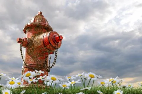 Rusty hydrant Stock Illustration