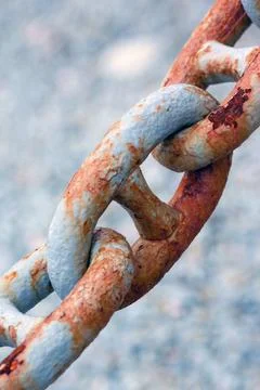 Rusty Industrial Chain Close-Up Stock Photos