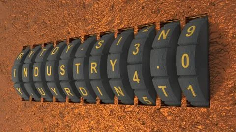 Rusty industry 4 wheels Stock Illustration