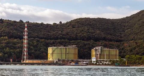 Rusty industry silos Stock Photos