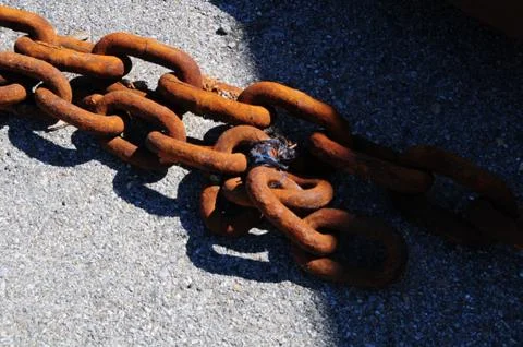Rusty iron chains Stock Photos