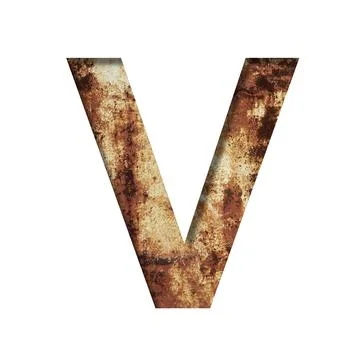 Rusty iron letters. The letter U cut out of paper on the background of an old Stock Illustration