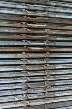 Rusty iron metal plates front view with handle Stock Photos