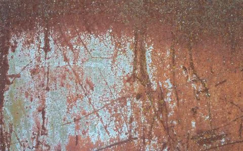 Rusty iron sheet texture. Weathered and oxidized steel sheet with peeling p.. Stock Photos
