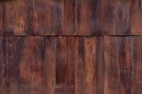 Rusty iron sheet wall for background Stock Photos