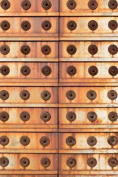 Rusty iron surface. texture Selective focus. Stock Photos