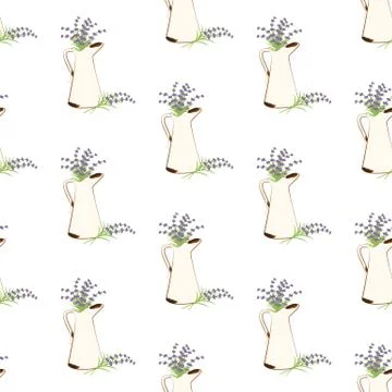 Rusty jug seamless pattern Stock Illustration