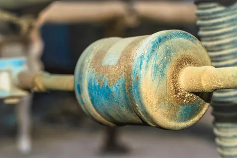 Rusty leaking pipe of air conditioning Stock Photos