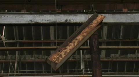 Rusty Light Swininging in the Wind Stock Footage 297781