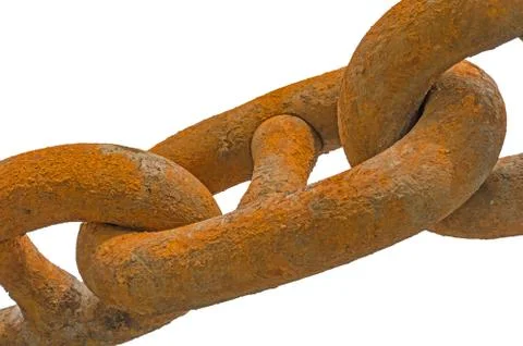 Rusty link of an anchor chain Stock Photos
