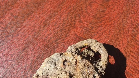 Rusty lock in the close-up Corroded metal lock. Stock Footage 109122192