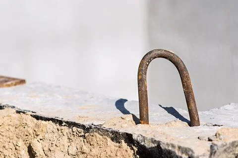 Rusty loop for assembly closeup Stock Photos