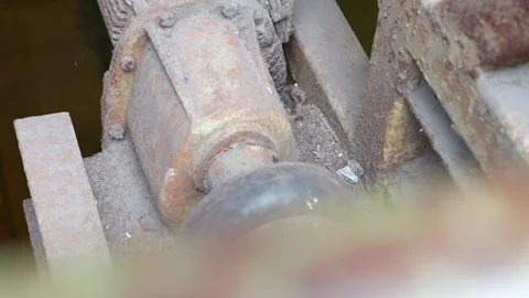 Rusty machine in old abandoned factory Stock Footage 305512161