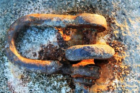 Rusty maritime hook Stock Photos