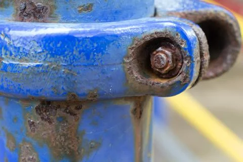 Rusty metal and nut Stock Photos