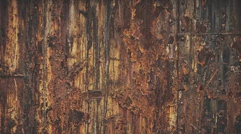 Rusty metal background texture closeup. Fotos Stock