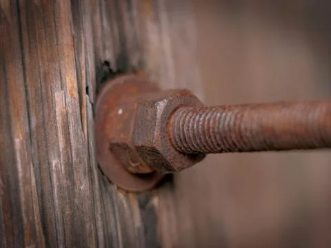 Rusty metal, bolt, nut Stock Photos