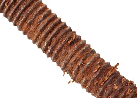 A rusty metal bolt with a spiral pattern 写真素材