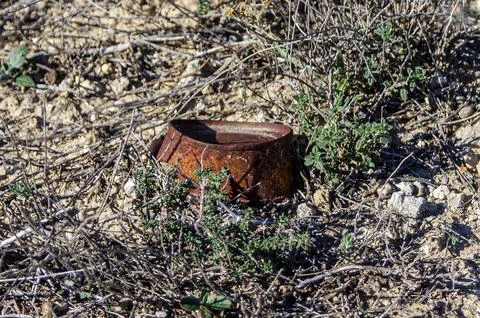 Rusty metal can Stock Photos