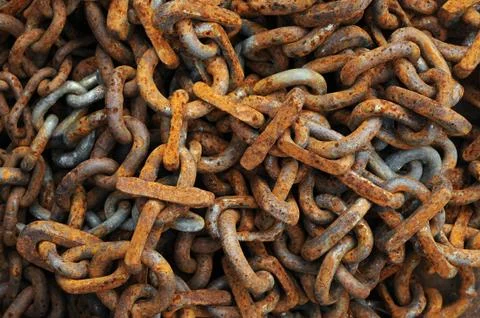 Rusty metal chain Stock Photos