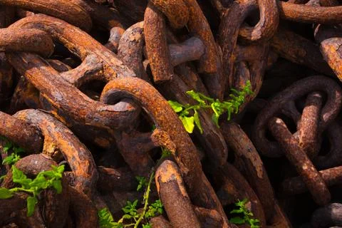 Rusty metal chain Stock Photos