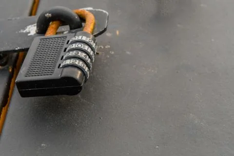 Rusty metal combination lock Stock Photos