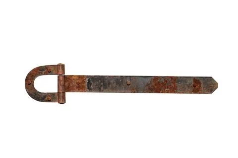 Rusty metal door hinge Stock Photos