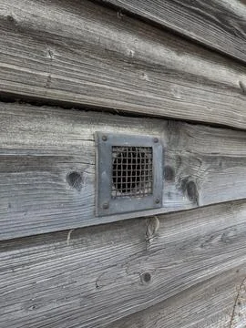 Rusty Metal Elements On Weathered Siding. Inspection Of Deteriorated Wooden.. 스톡 사진